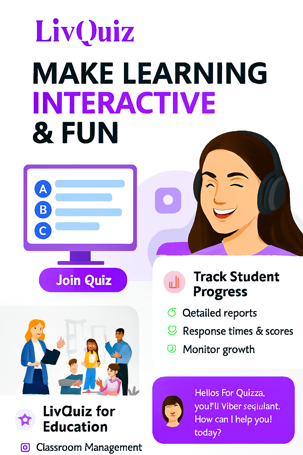 Landing page for Livquiz